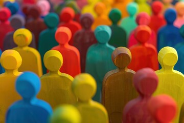 Obraz premium Diverse Community Circle Gathering - Society Concept Illustration. Beautiful simple AI generated image