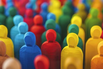 Crowded City Streets - Diverse Multitude of People Walking in Urban Landscape. Beautiful simple AI generated image