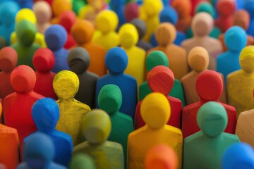 Obraz premium Diverse Community Circle Gathering - Society Concept Illustration. Beautiful simple AI generated image