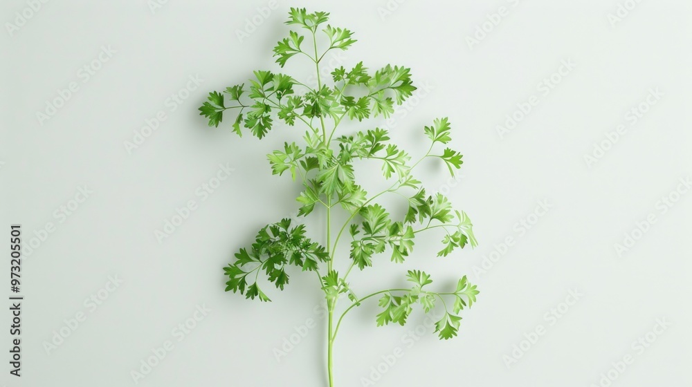 Poster a single green plant sits on a white surface, ready for use in various settings