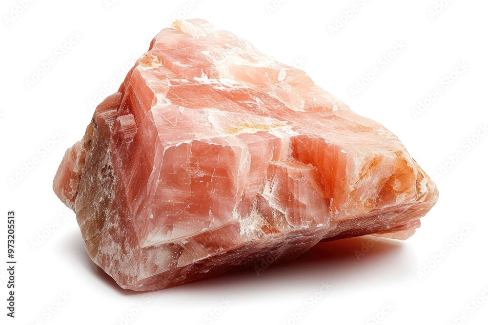 Poster a single pink rock sits on a white surface, ideal for use in minimalist designs or as a decorative e