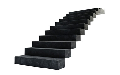 Black stairs isolated on white or transparent background