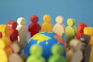 A large crowd of diverse people in paper cut-out style. Beautiful simple AI generated image