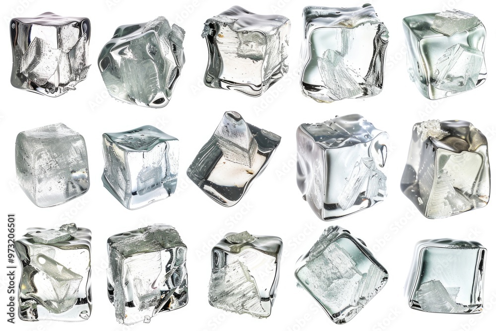 Canvas Prints A bunch of ice cubes stacked on top of each other