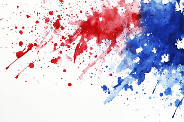 Fototapeta premium Blue and red watercolor splashes