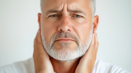 Obraz premium Senior man experiencing discomfort - health and pain management concept