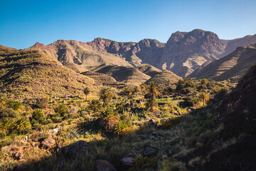 Mountain and landscape view,  near to Agaete on Gran Canaria island, Spain