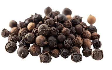 Obraz premium Black pepper isolated on white or transparent background
