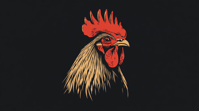 A stylish, old-fashioned design featuring a rooster, perfect for a poultry farm logo or label.