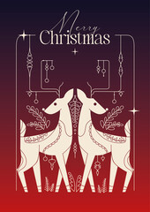 Merry Christmas card message. Vector modern wishes for business 