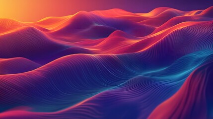 Obraz premium Abstract, colorful mountain landscape in the style of paper art, with a layered, paper cutout style