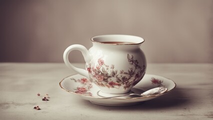 cup of tea on the table