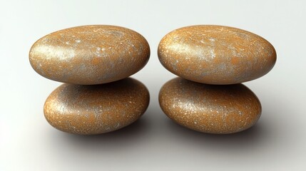 Four smooth, round stones resting on a light background, featuring natural textures and earthy tones for a calming aesthetic.