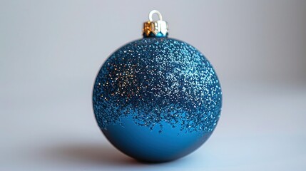 Blue Christmas Ball on White Background - Festive and Elegant Holiday Decor