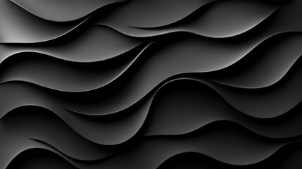 Fototapeta premium Stunning abstract design featuring flowing waves in gradient black, perfect for backgrounds and creative projects.