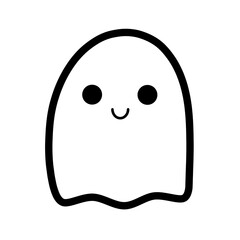 Cute cartoon ghost flat raster design