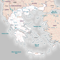 Simple outline map of Greece coloring page