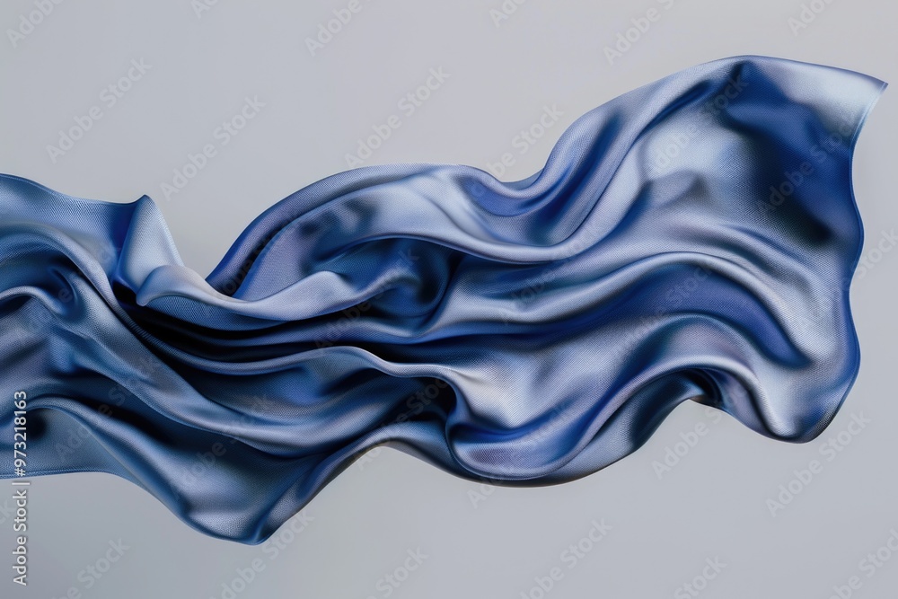 Poster a close-up shot of a blue fabric on a white surface, ideal for use in textile or design projects