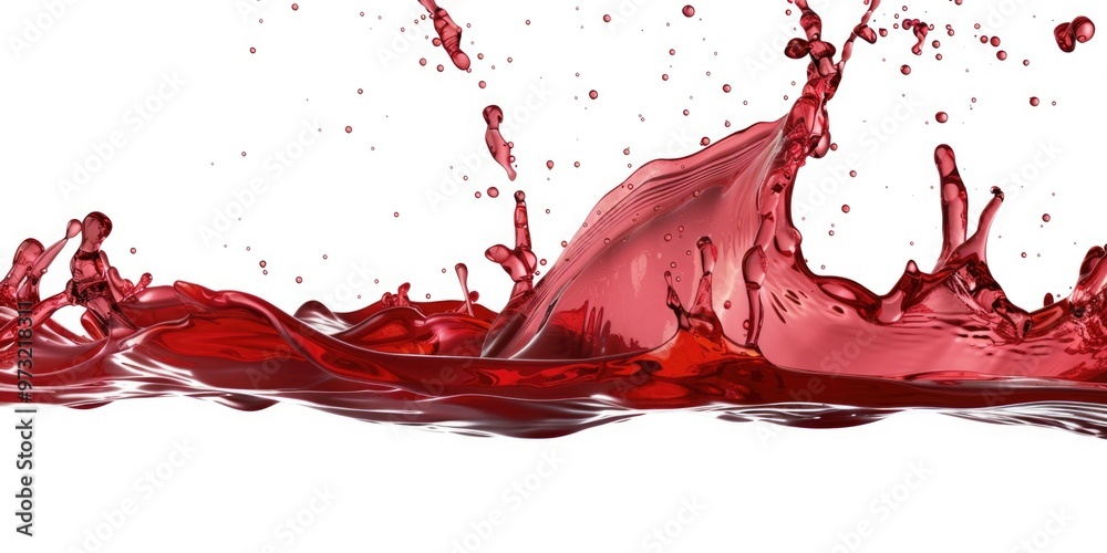 Poster a close-up shot of a red liquid splashed on a white surface