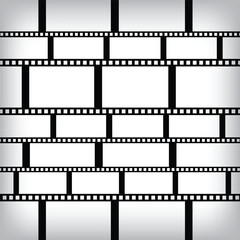 Filmstrip template composition collage template for square photos. Vector design and grid for photos. Simple trendy geometric design on white background