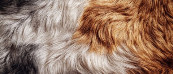 Fototapeta premium Textured Animal Fur with Natural Brown, Black, and White Colors