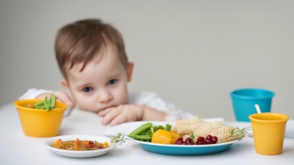 little child eating breakfast