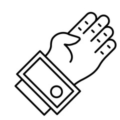 Hands Vector Line Icon Design