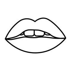 Lips Vector Line Icon Design
