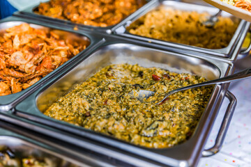 Authentic Indian food and snacks close up