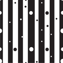 Vector seamless pattern of polka dots and stripes