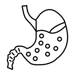 Stomach Vector Line Icon Design
