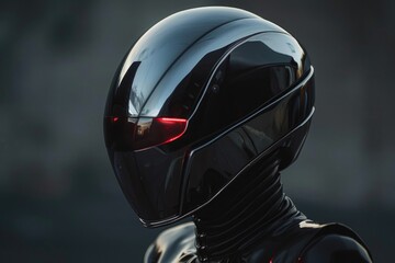Fototapeta premium Close-up of a person wearing a helmet