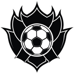 Obraz premium Hot soccer ball fire logo silhouette. football club graphic design logos or icons. vector illustration