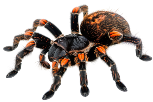 Close-up of a vibrant tarantula showcasing detailed textures and colors, ideal for educational or nature-themed projects.