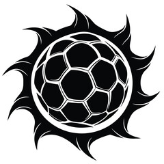 Fototapeta premium Hot soccer ball fire logo silhouette. football club graphic design logos or icons. vector illustration