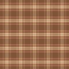 Plaid with twill weave repeat pattern.Gingham seamless pattern in brown.Checkered tartan Geometric graphic vector illustration background design for fabric and print.