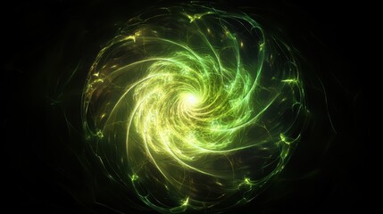 Luminous Green Abstract Swirl Background