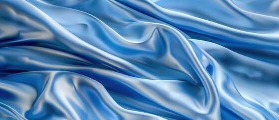 Obraz premium Elegant Blue Satin Fabric Texture Background