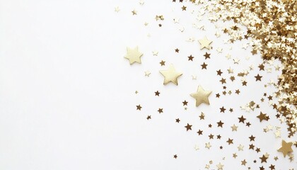 Golden Stars and Confetti Festive Background for Celebrations