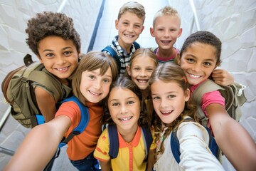 Obraz premium Children standing in line or formation