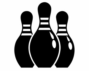 Bowling pins black silhouette vector,Bowling pins icon.