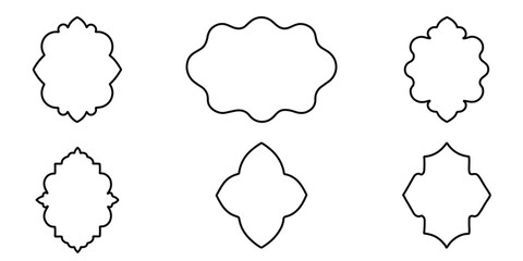 Fototapeta premium Isolated vintage frames set on a white backdrop. Decorative border. Vector 