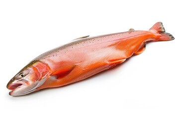 A fish lying on a white surface