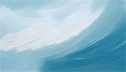 淡いホワイトやライトブルーの単色背景に、ラフなペイントストロークのテクスチャがほんの少し見えるデザイン