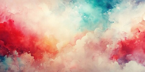 Fototapeta premium Abstract soft colored background with watercolors in dominant white and red