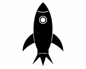 Rocket black silhouette vector,Rocket vector,Rocket icon,Rocket silhouette vector