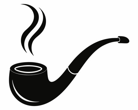 recommend clip art: Smoking Pipe black silhouette vector