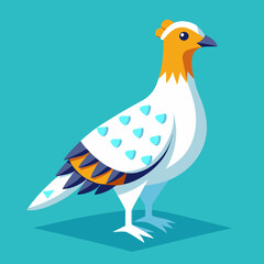 Fototapeta premium Majestic Ptarmigan Isometric Illustrations Vector, Stunning Detail and Precision for Creative Projects