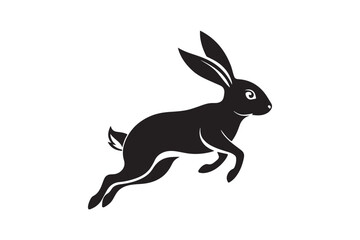 Hare silhouette vector illustration, Hare silhouette vector, Hare silhouette PNG 
