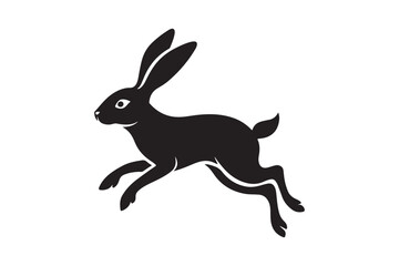 Hare silhouette vector illustration, Hare silhouette vector, Hare silhouette PNG 